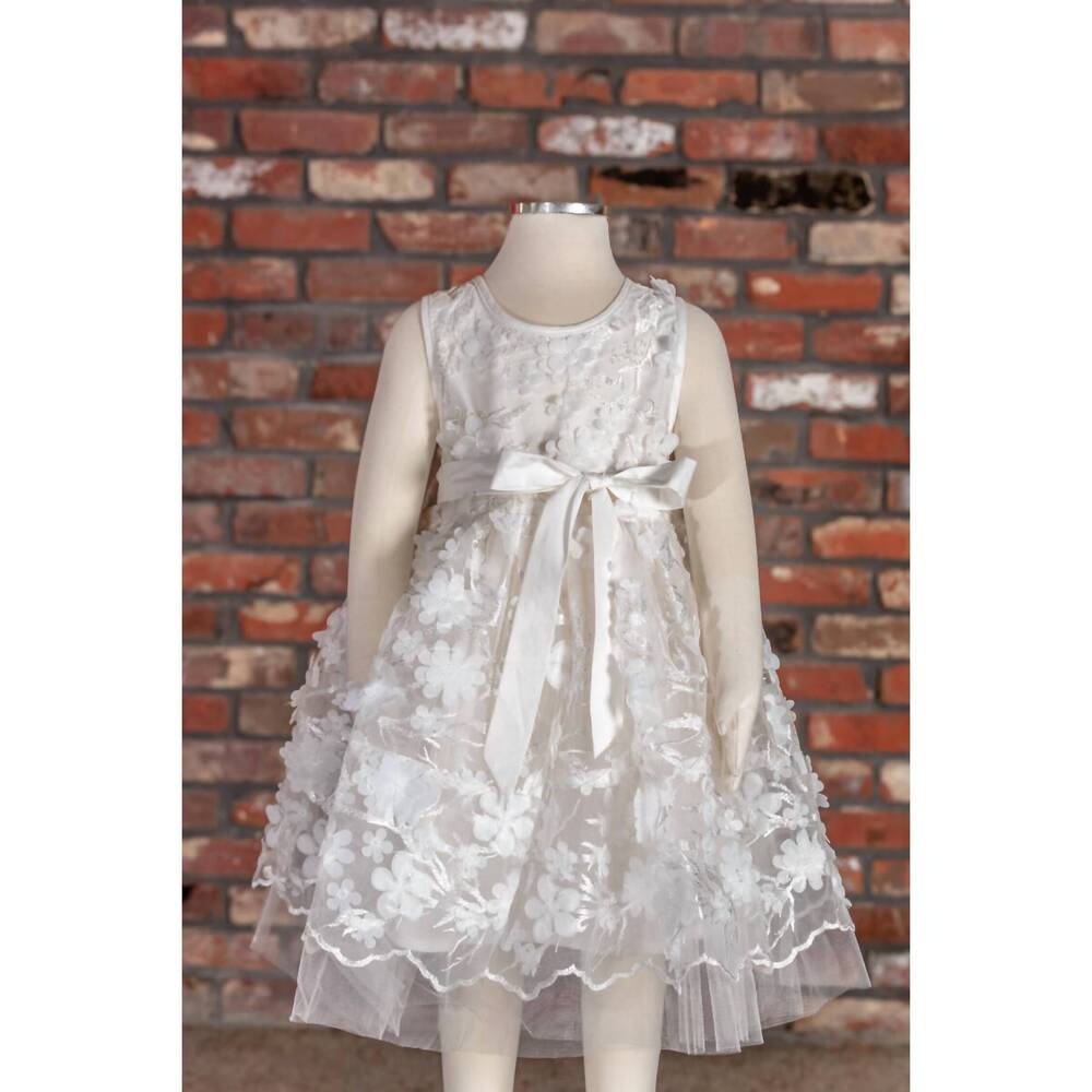 NEW ML KIDS kid's whimsy floral applique dress in white
